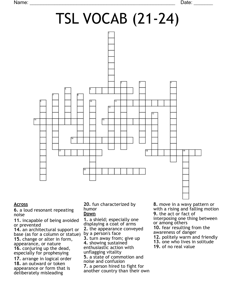 TSL VOCAB (21-24)  Crossword