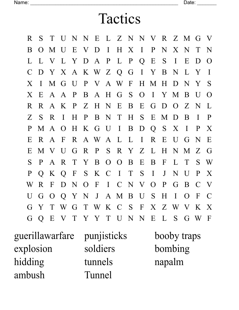 Tactics Word Search