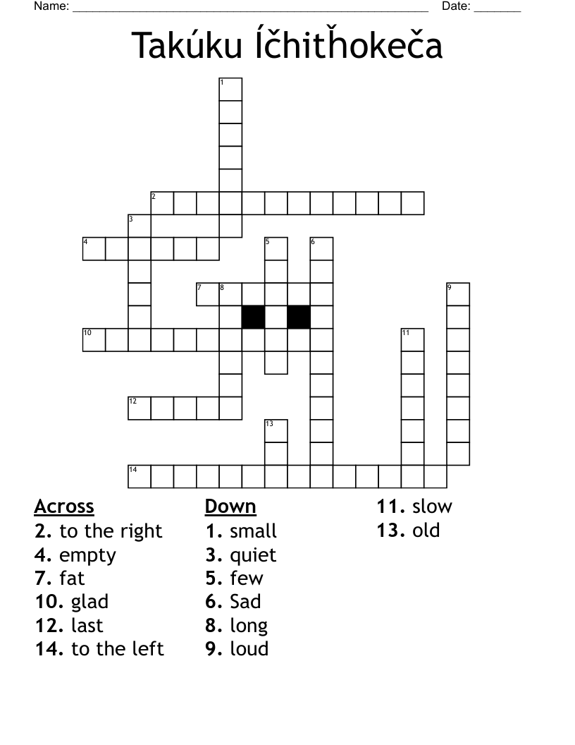 Takúku Íčhitȟokeča Crossword
