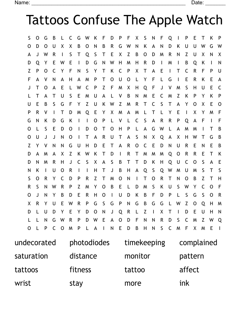 Tattoos Confuse The Apple Watch Word Search
