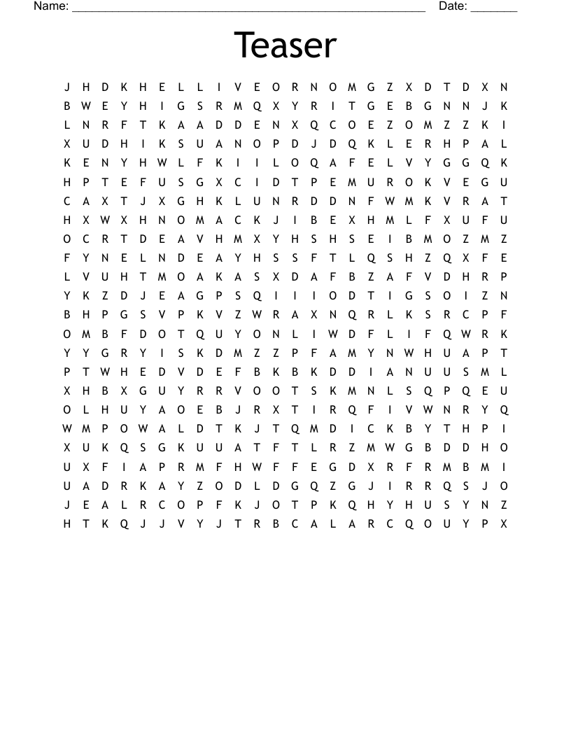 Teaser Word Search