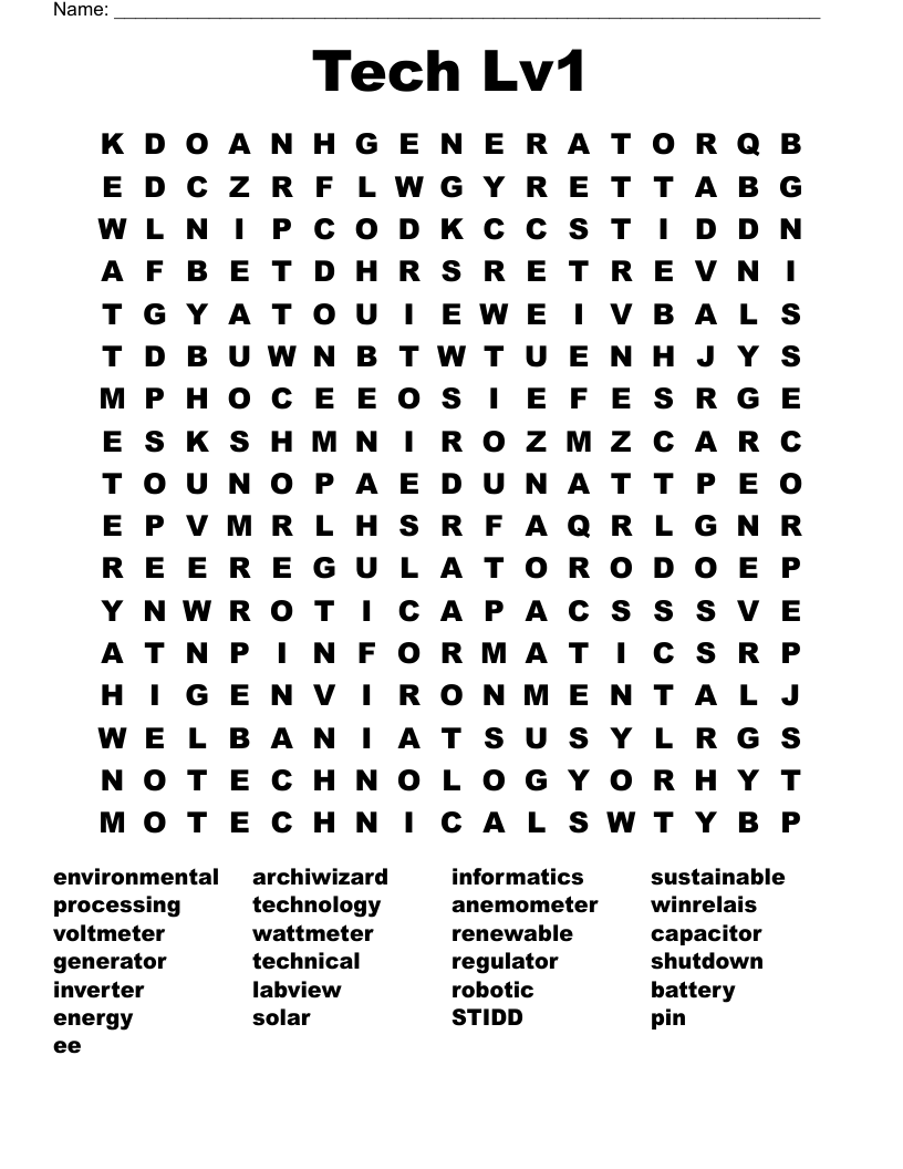 Tech Lv1 Word Search