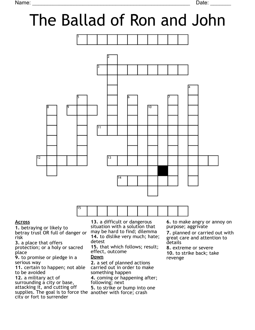 The Ballad Of Ron And John Crossword WordMint