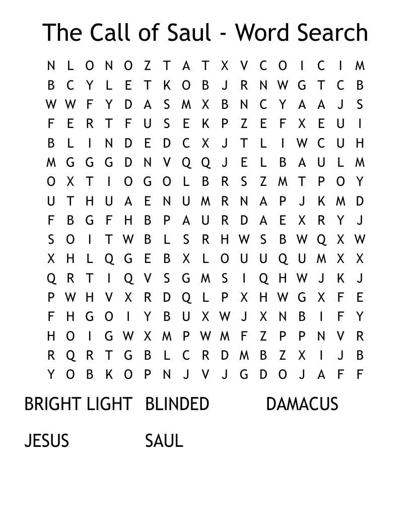 The Call of Saul - Word Search