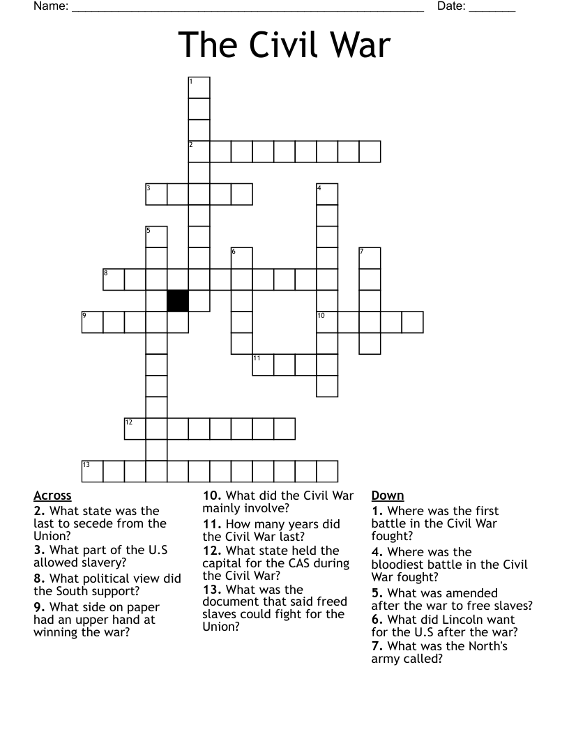 The Civil War Crossword