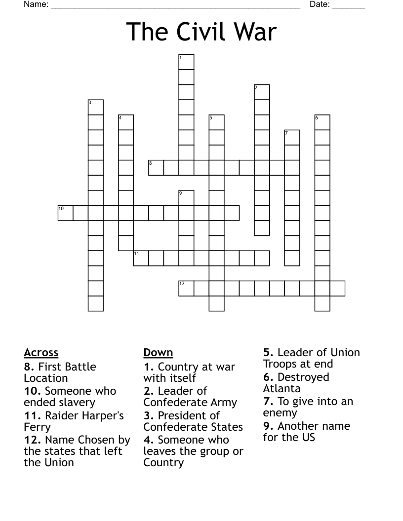 The Civil War Crossword