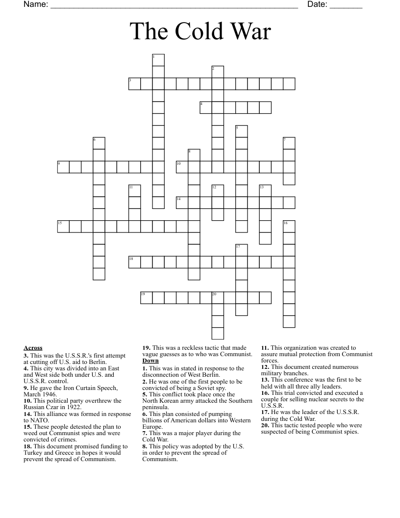 The Cold War Crossword