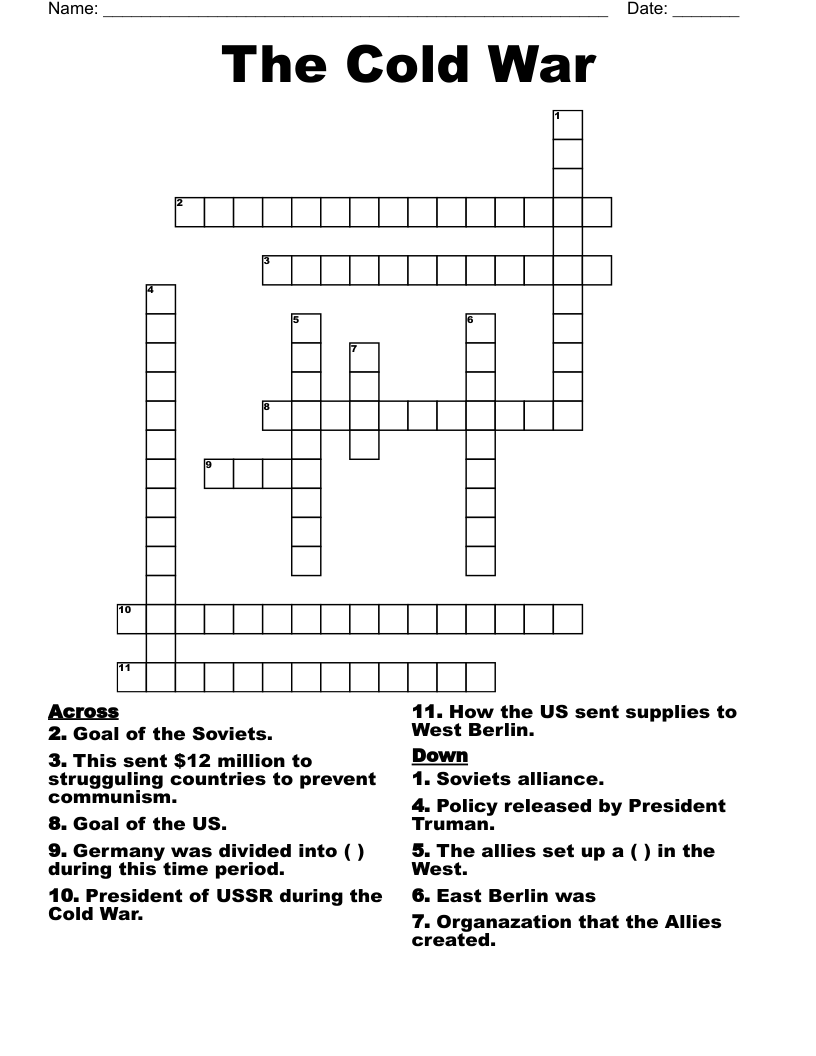 The Cold War Crossword WordMint