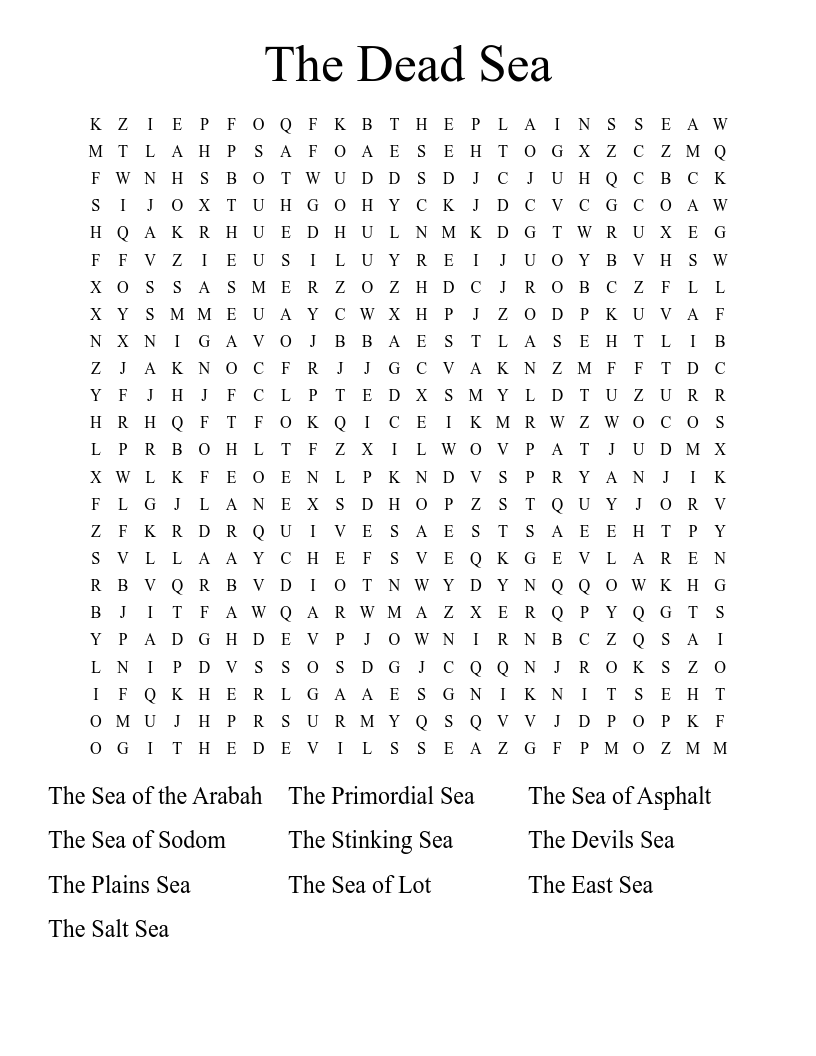 The Dead Sea Word Search