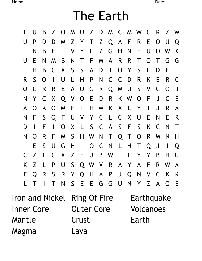 The Earth Word Search