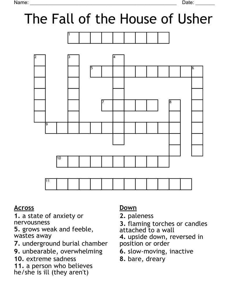 The Fall Of The House Of Usher Worksheet Answers Worksheets For
