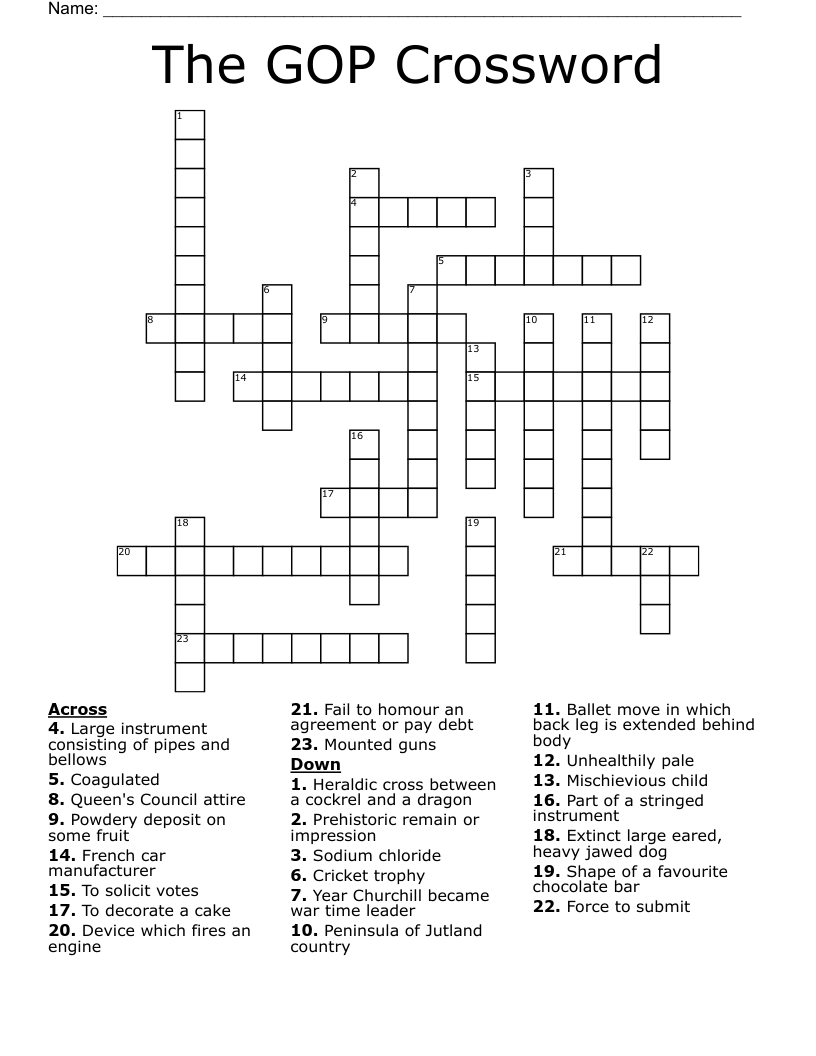 The GOP Crossword