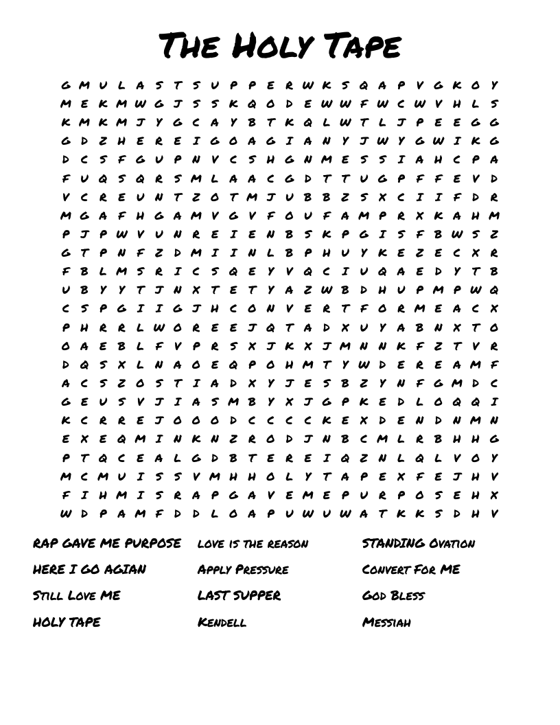 The Holy Tape Word Search