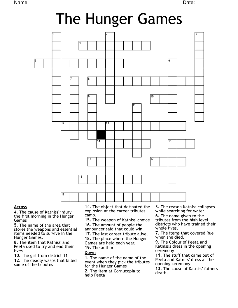 The Hunger Games Crossword