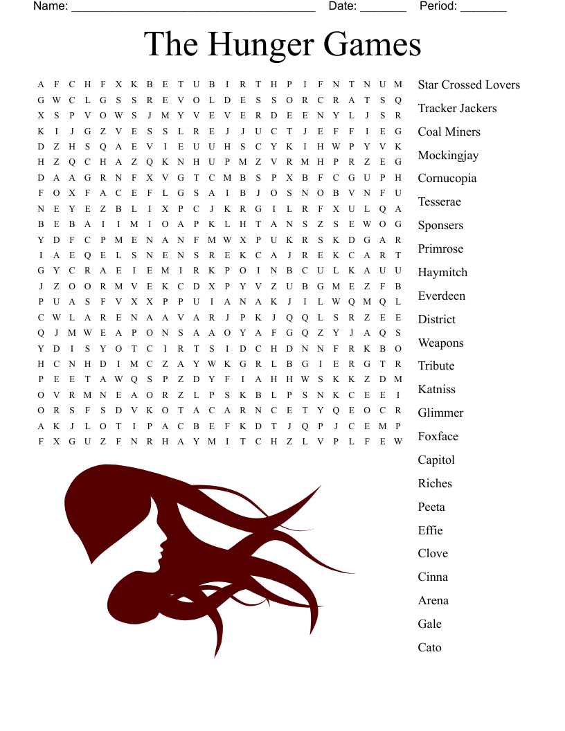 Hunger Games Word Search WordMint
