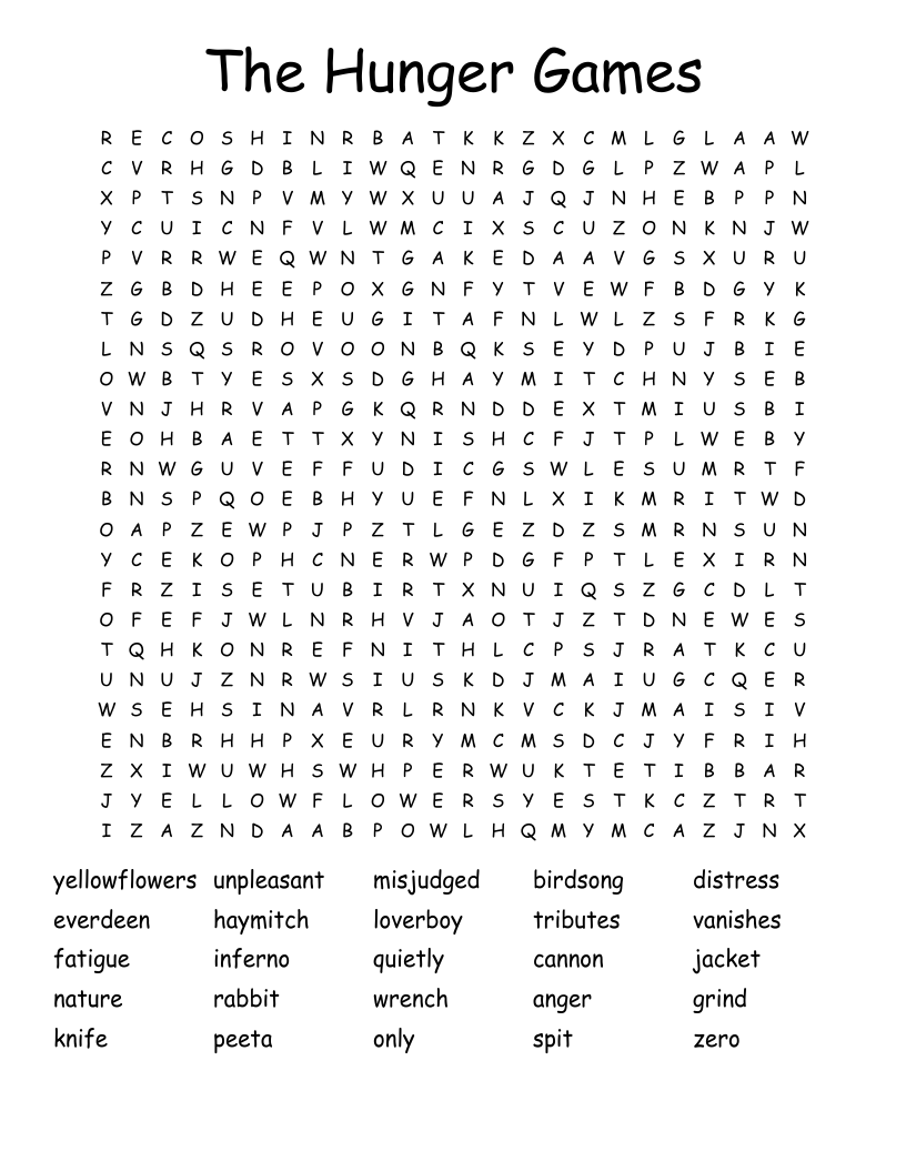 The Hunger Games Word Search