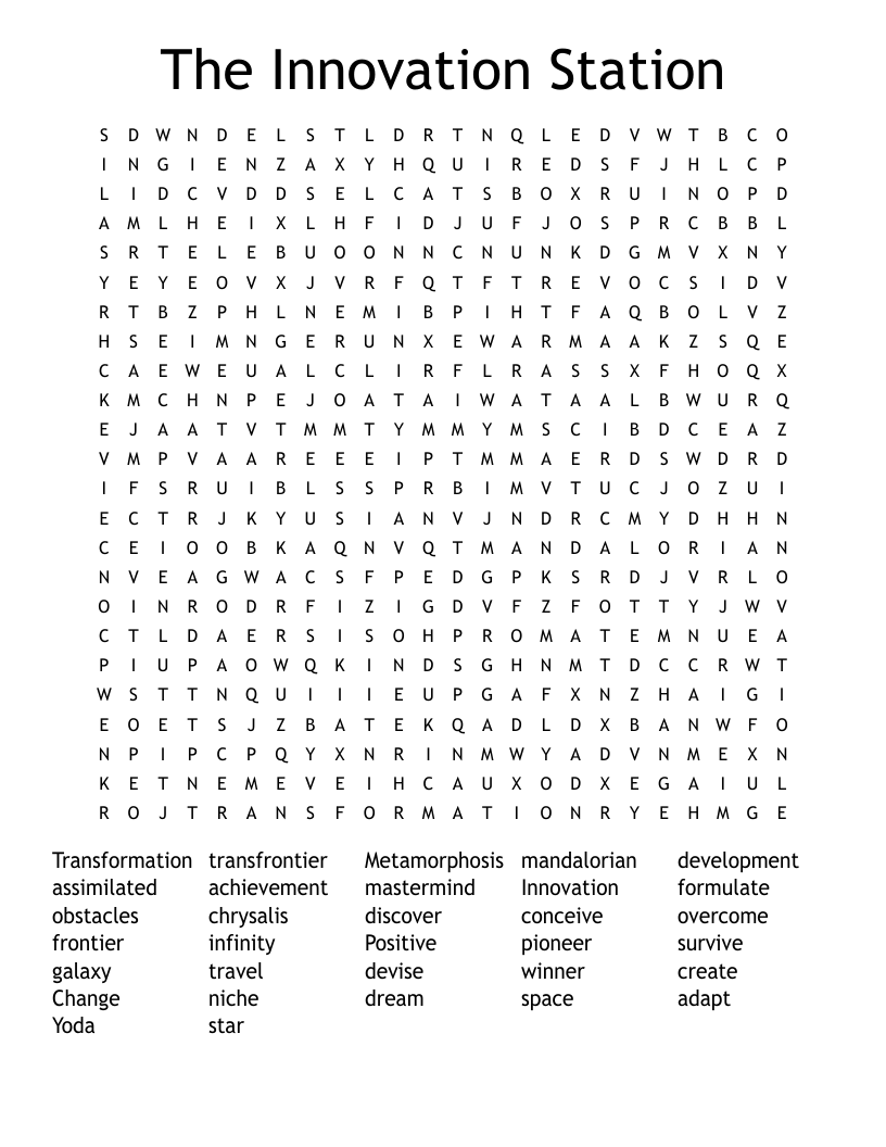 The Innovation Station Word Search
