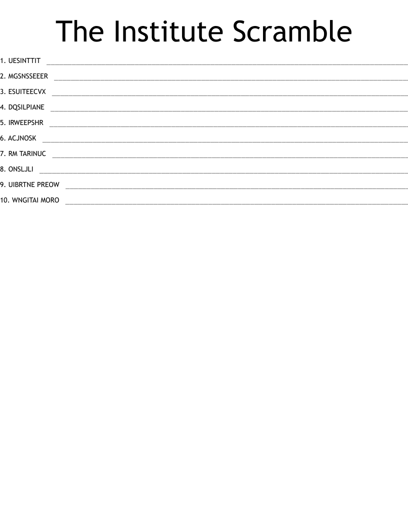 The Institute Scramble