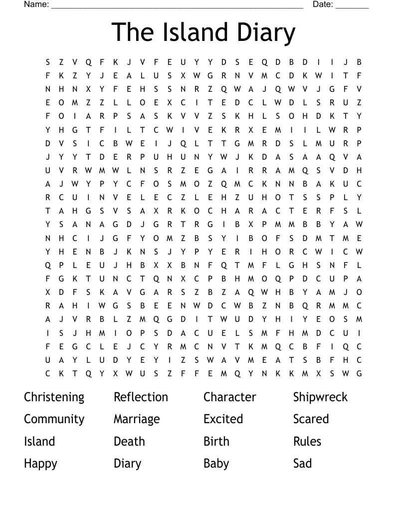 The Island Diary  Word Search