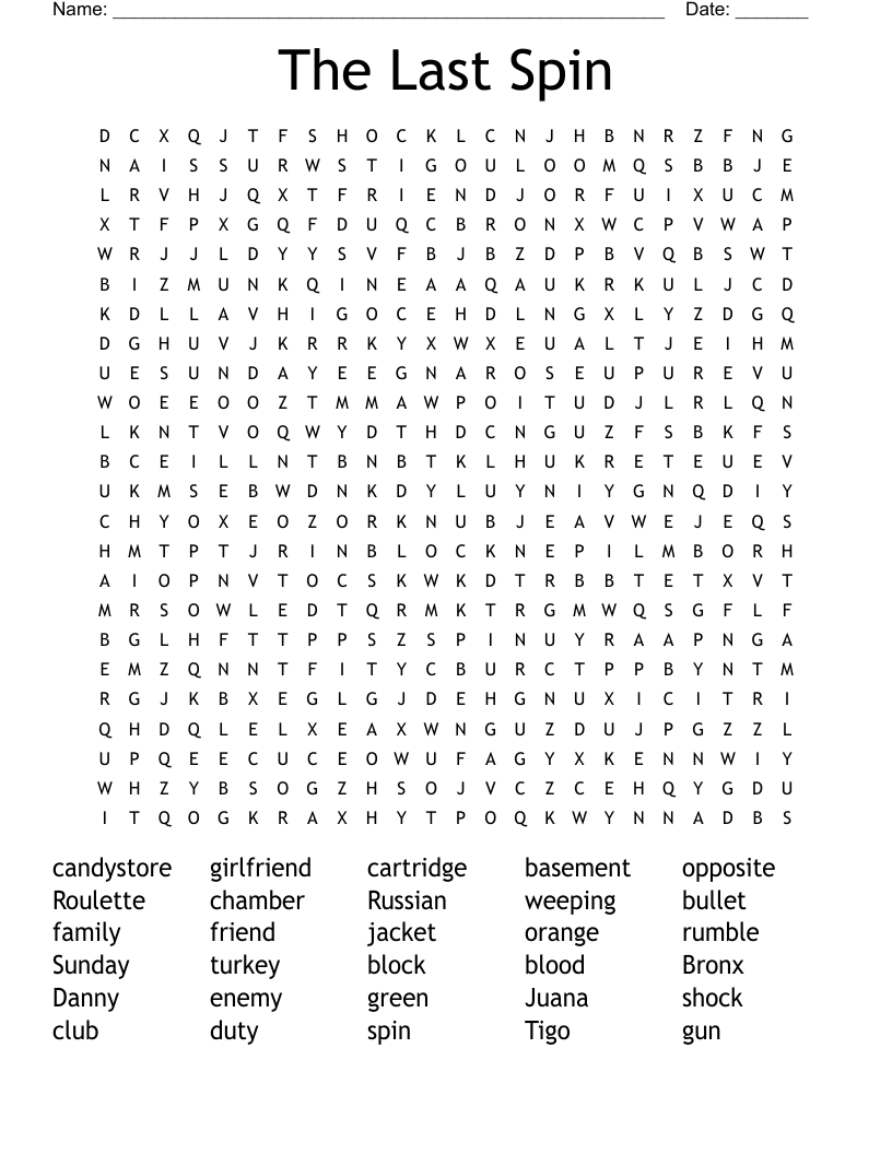 The Last Spin Word Search