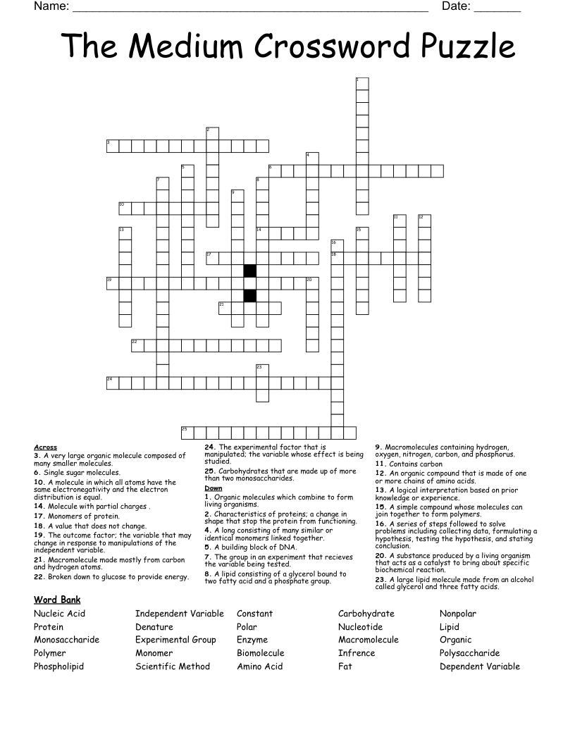 The Medium Crossword Puzzle - WordMint