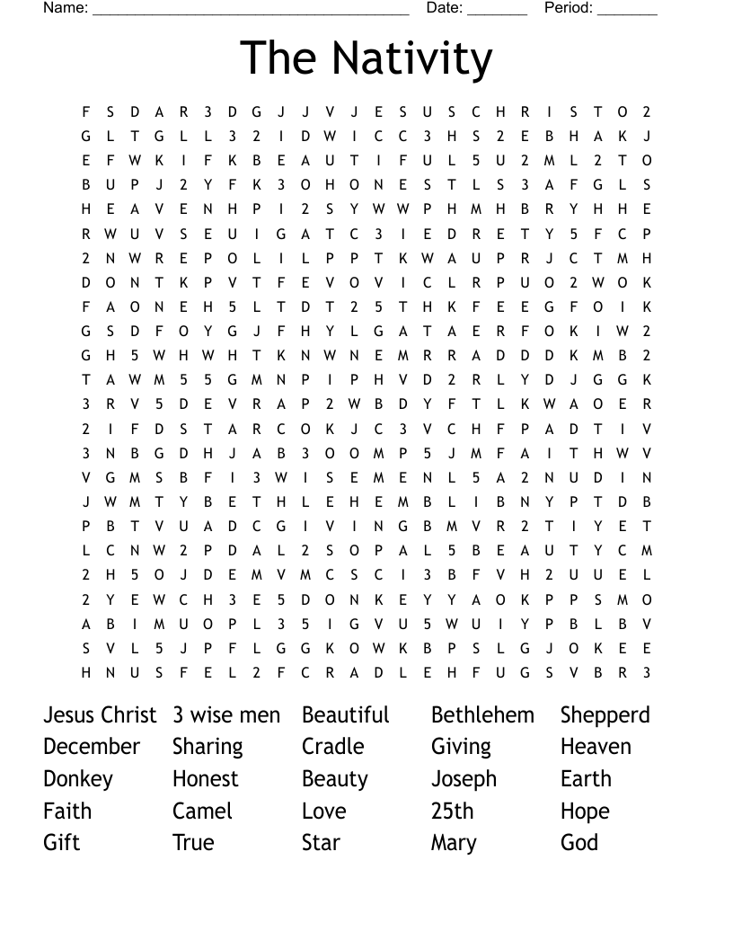 The Nativity Word Search