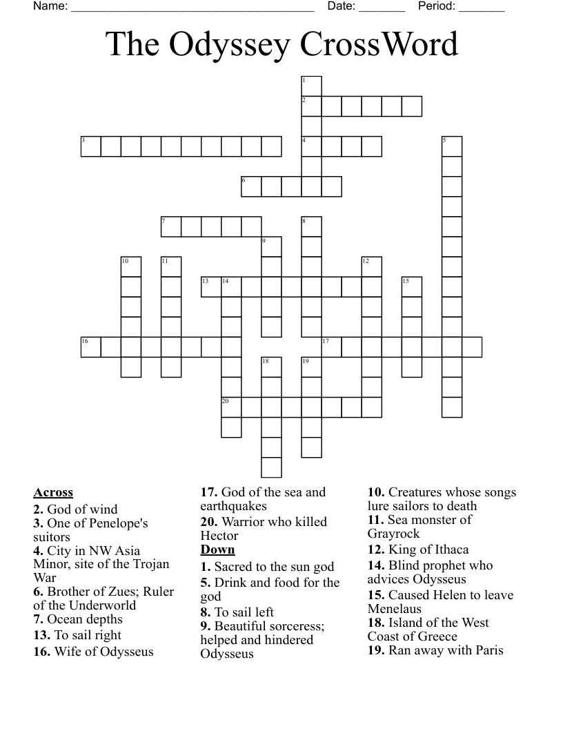 The Odyssey Crossword WordMint