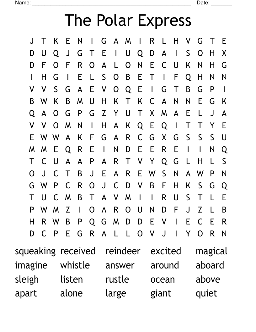 The Polar Express Word Search