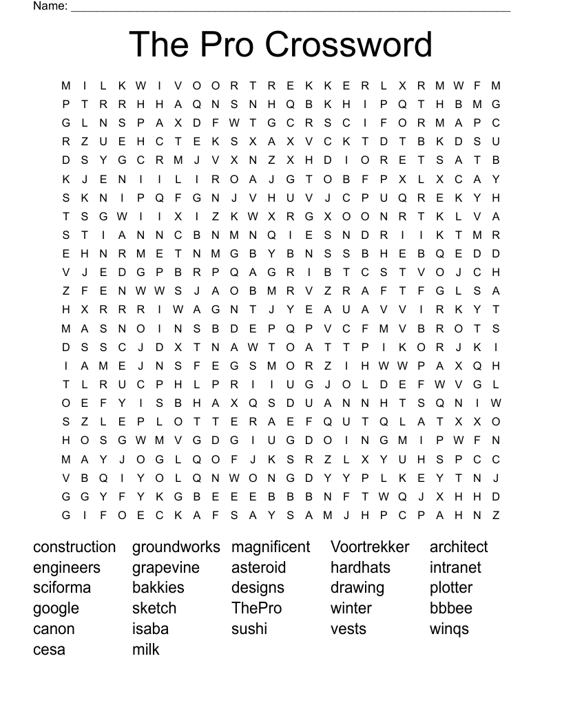The Pro Crossword Word Search WordMint