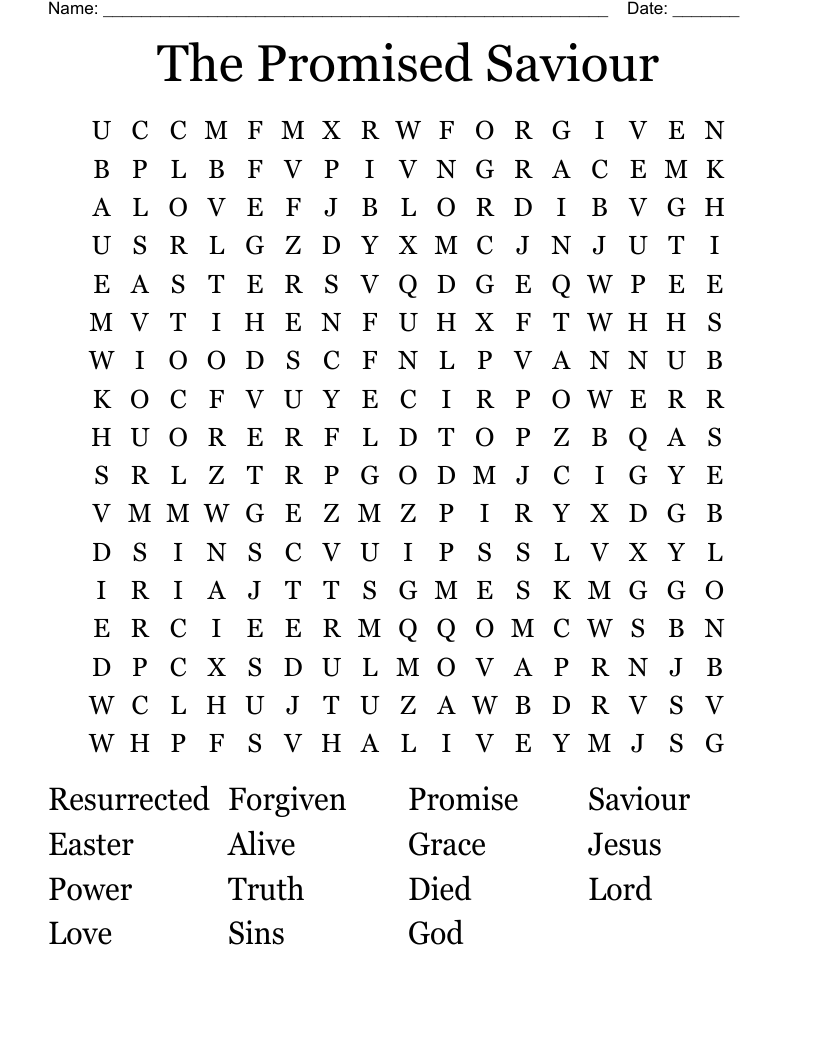 The Promised Saviour Word Search