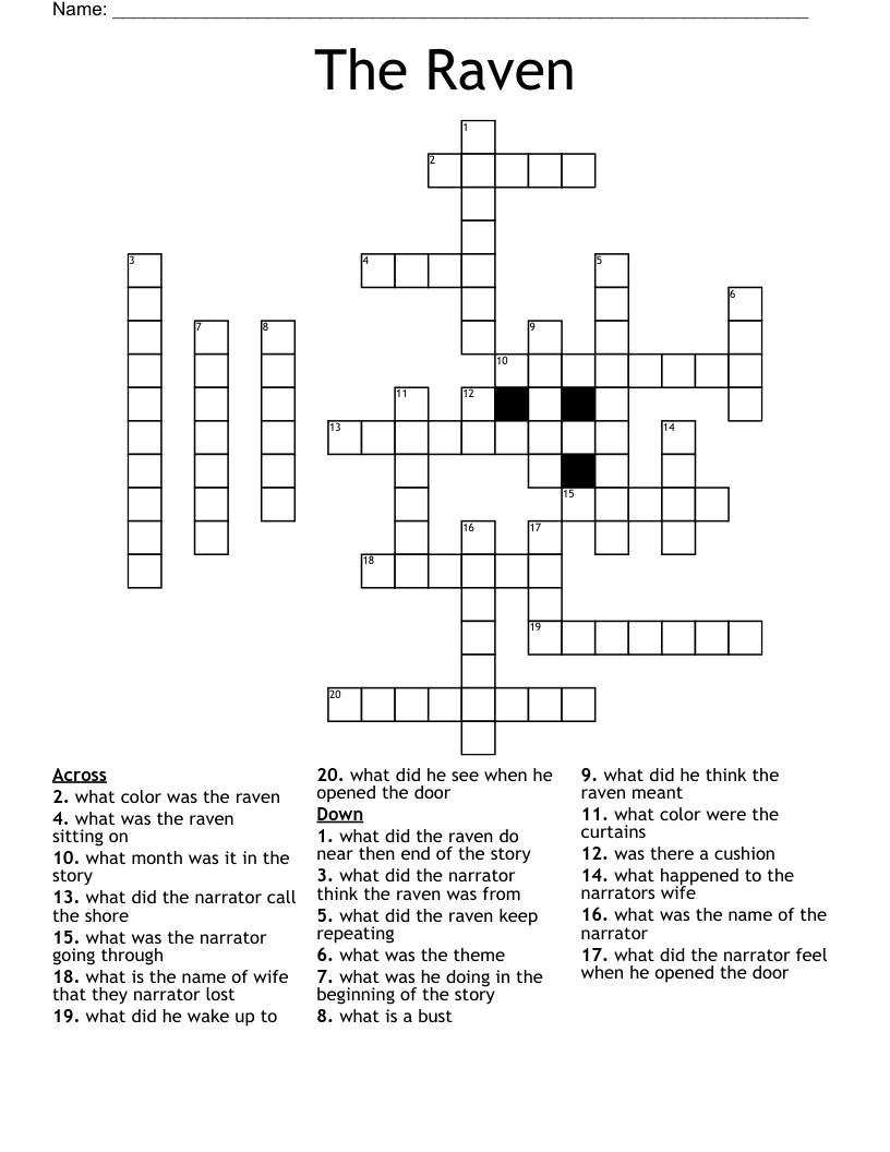 The Raven Crossword WordMint