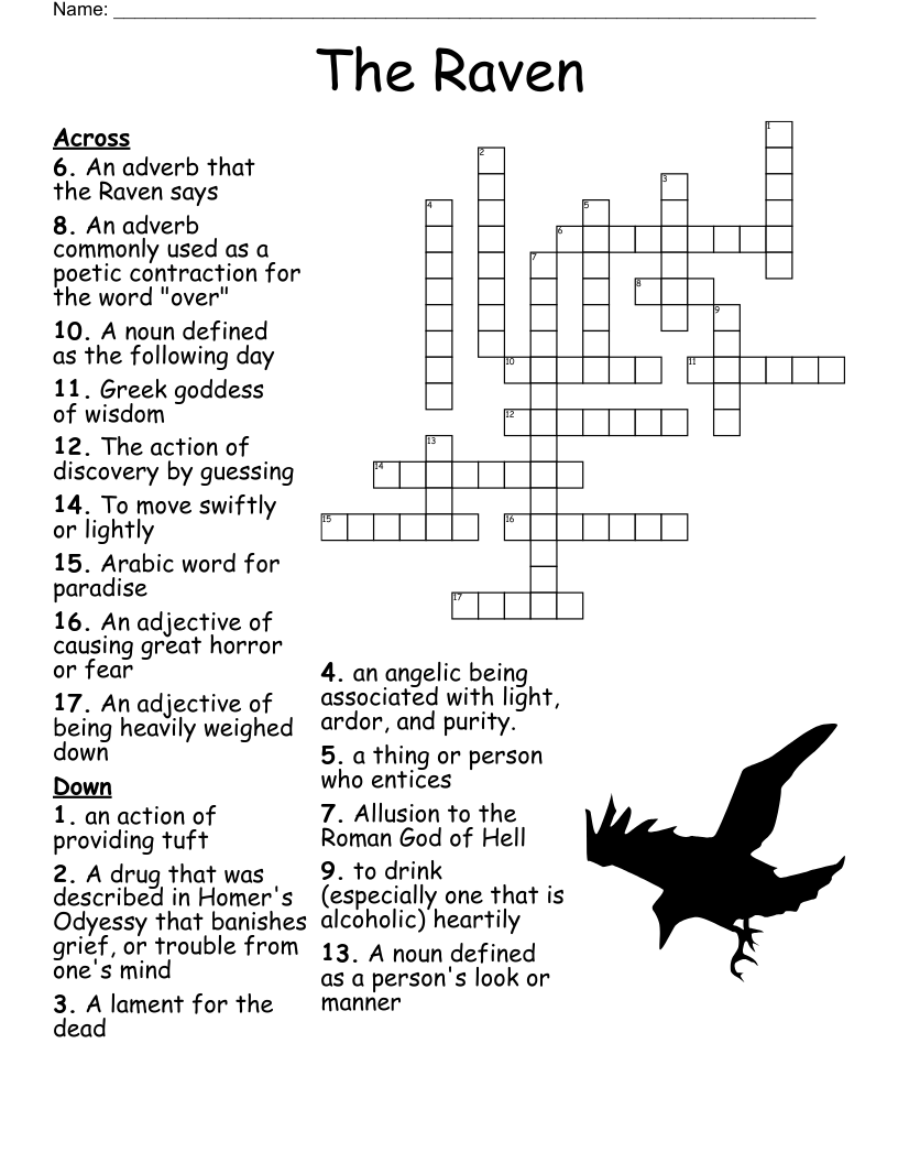The Raven Crossword Puzzle Answer Key
