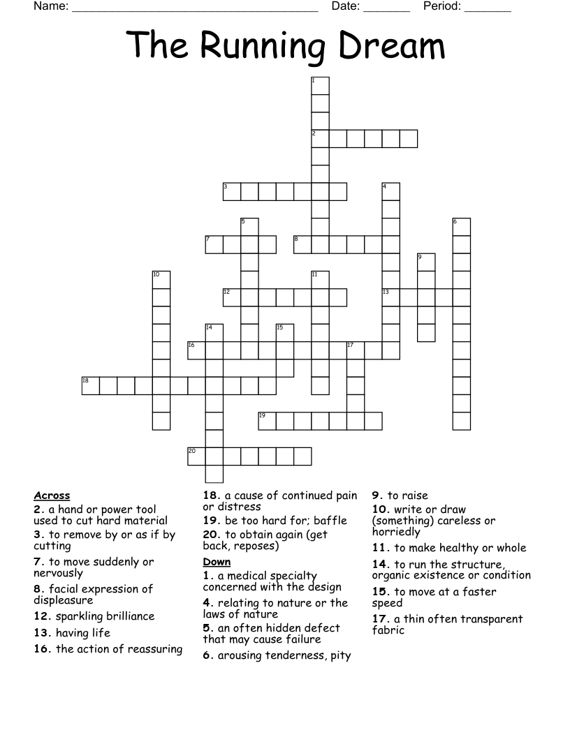The Running Dream Crossword