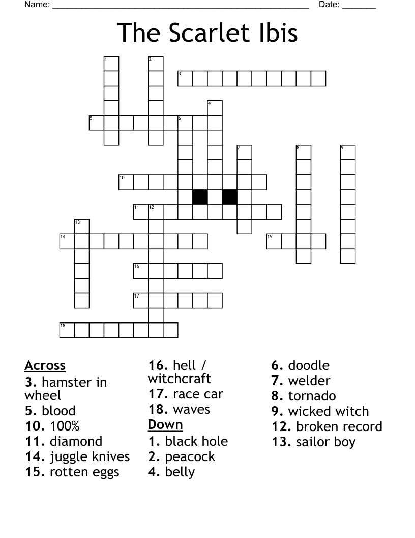 The Scarlet Ibis Crossword