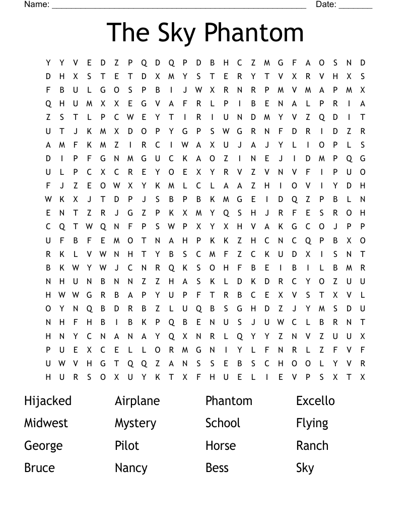 The Sky Phantom Word Search