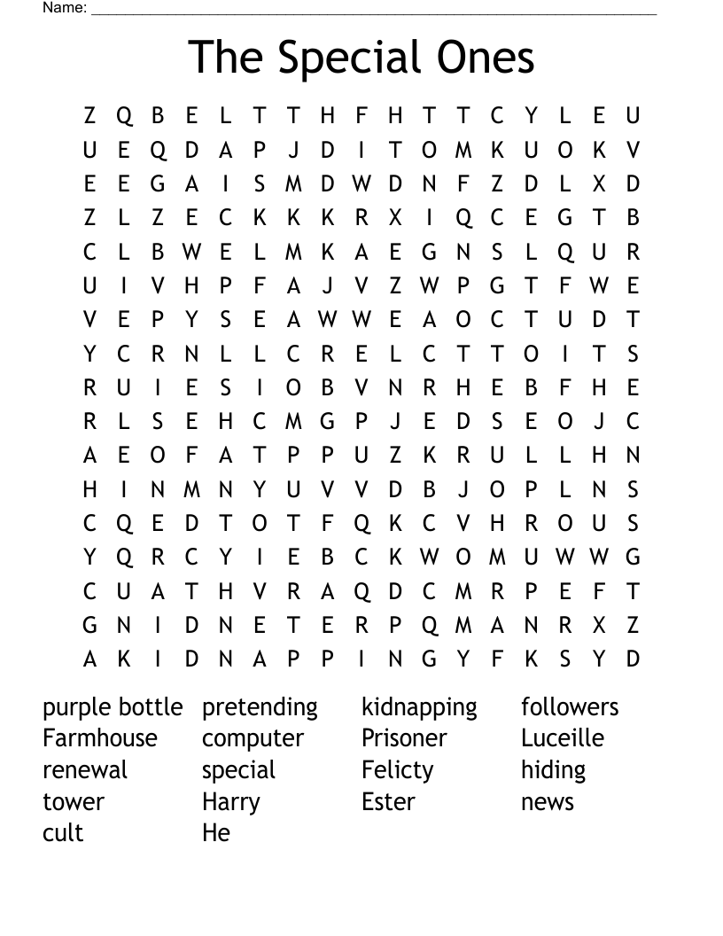 The Special Ones Word Search