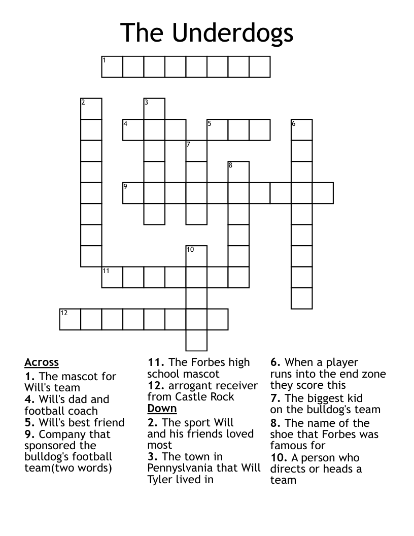 The Underdogs Crossword WordMint