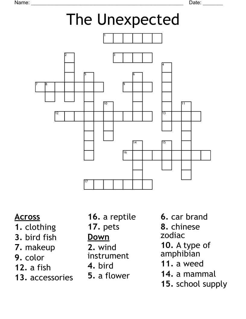The Unexpected Crossword WordMint