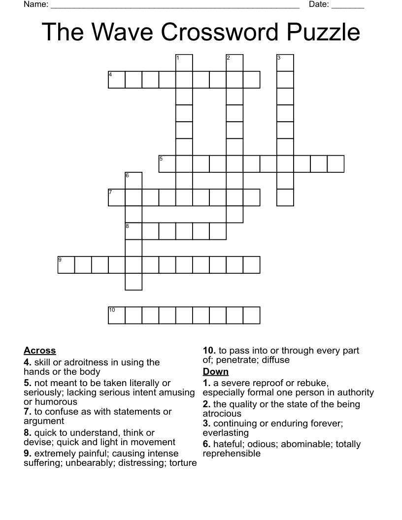 The Wave Crossword Puzzle WordMint
