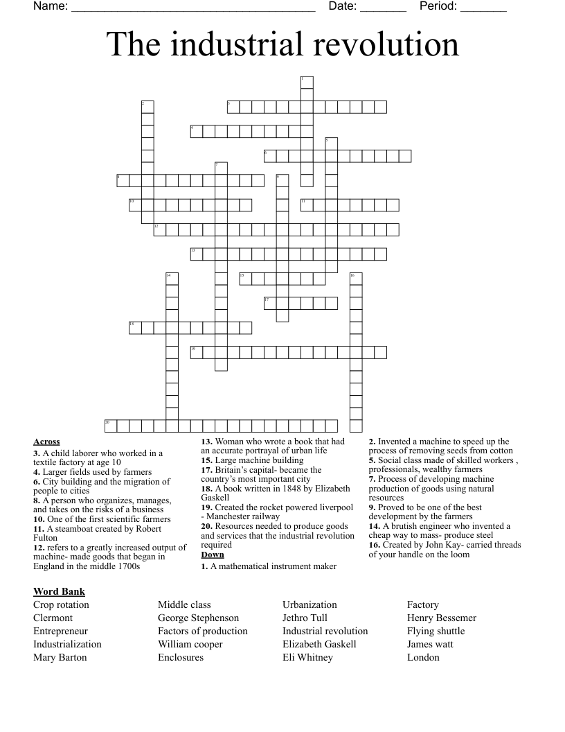 The Industrial Revolution Puzzles WordMint