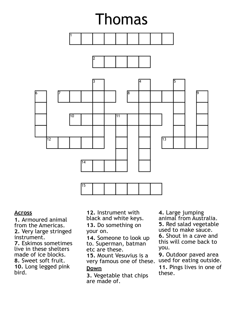Thomas Crossword WordMint