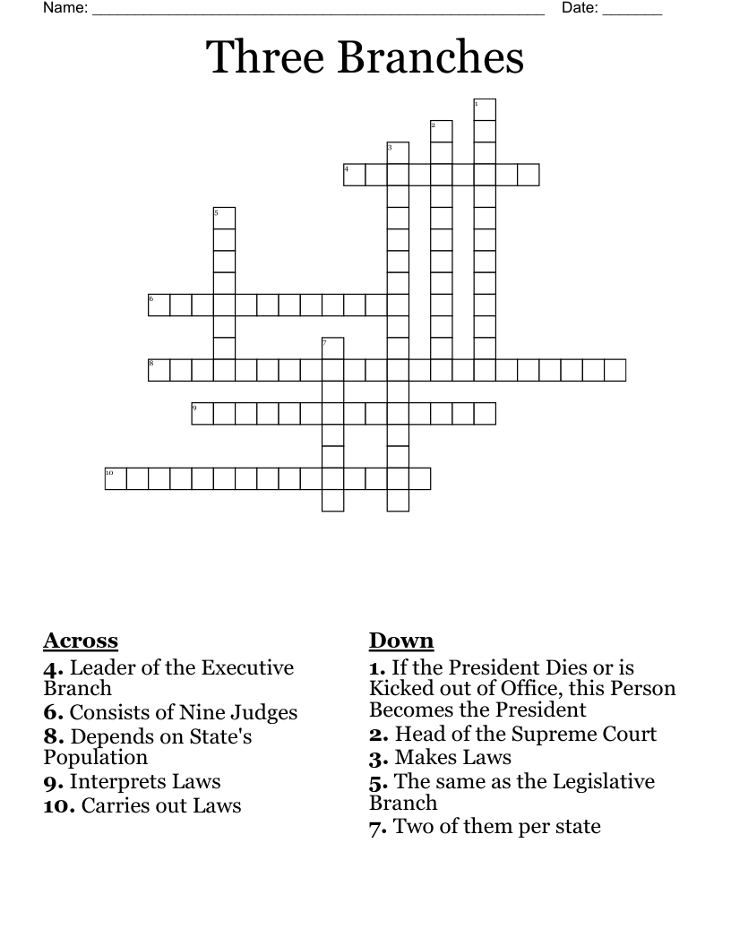 Three Branches Crossword WordMint
