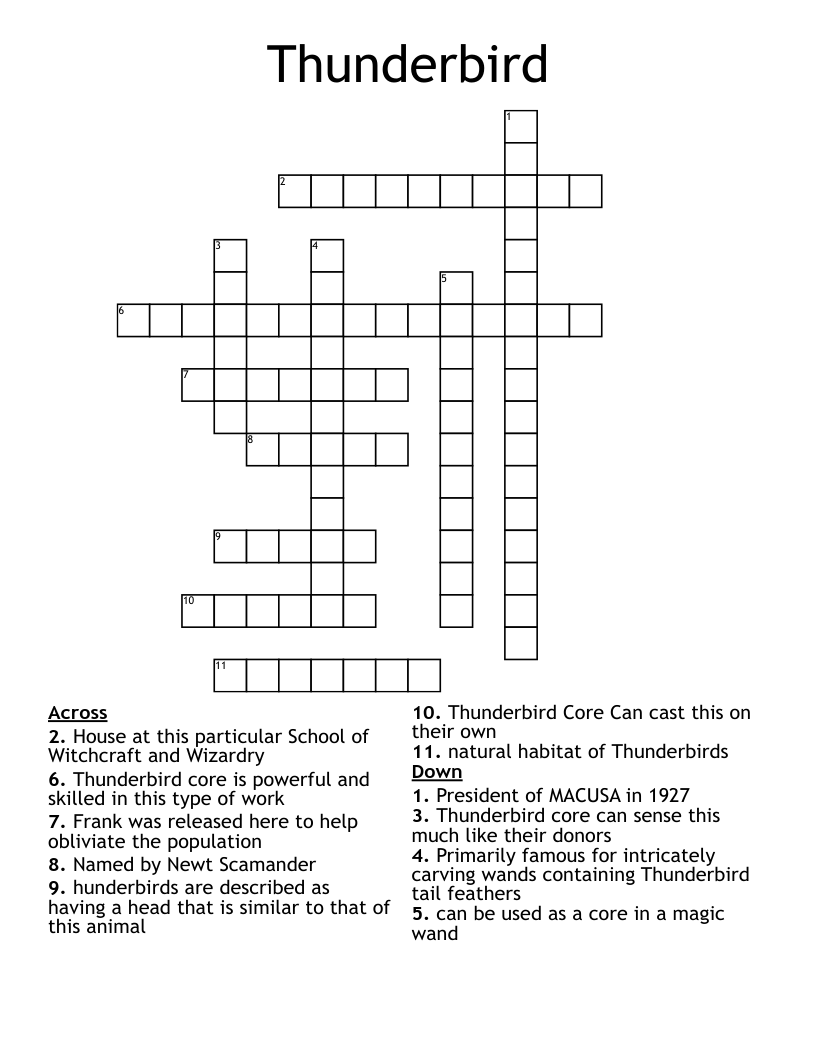 Thunderbird Crossword