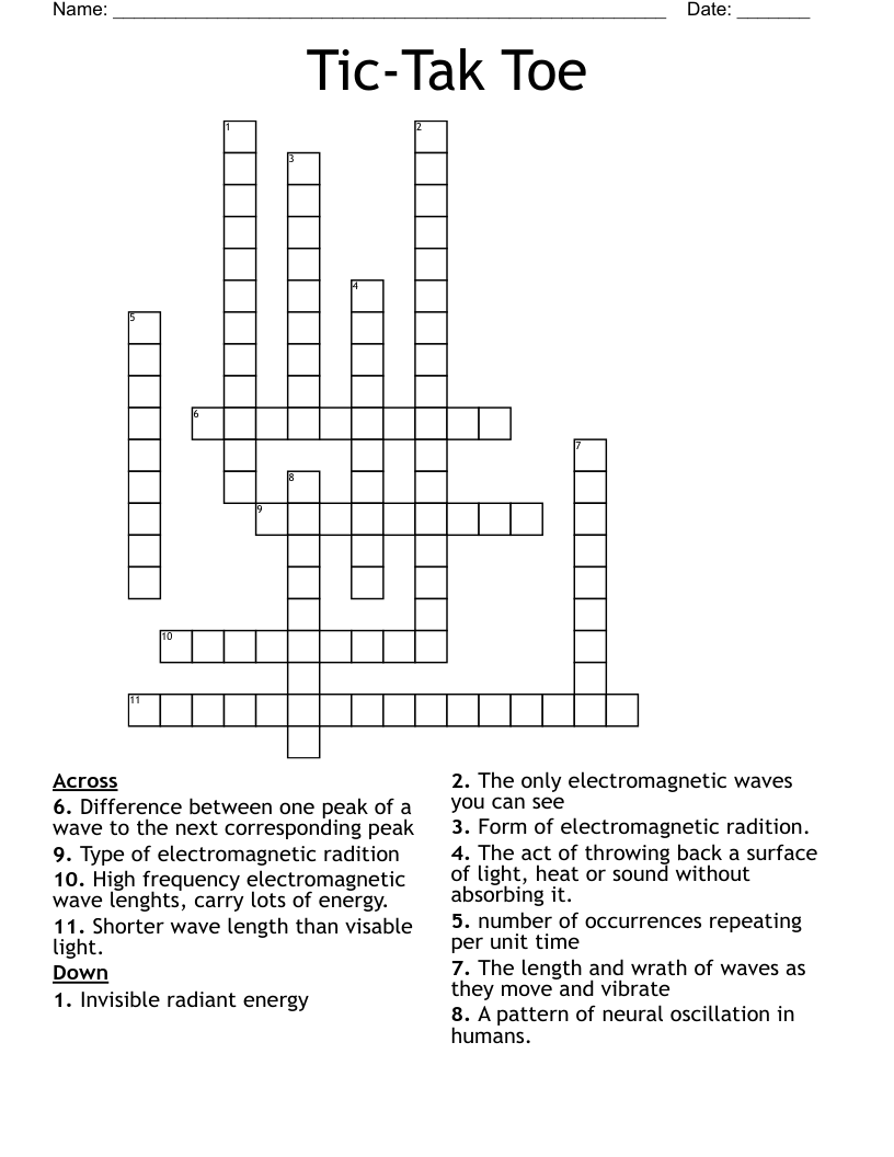 Tic-Tak Toe Crossword