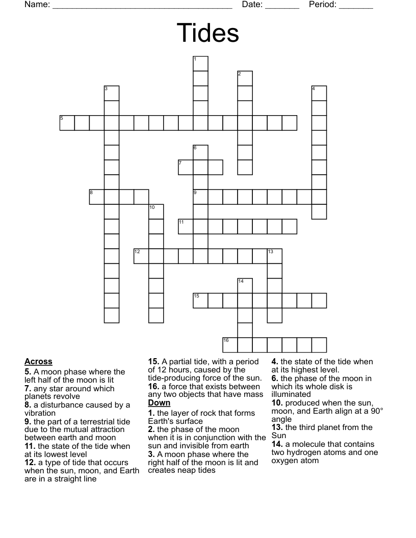 Tides Word Search WordMint