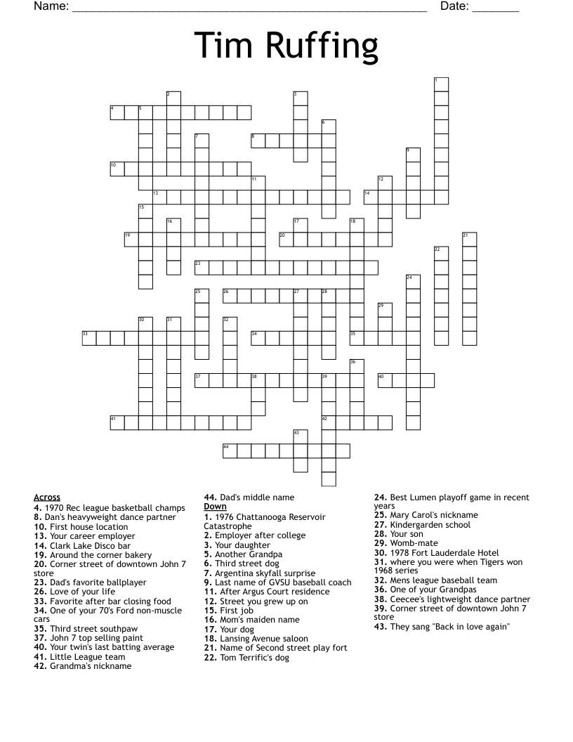 Tim Ruffing Crossword