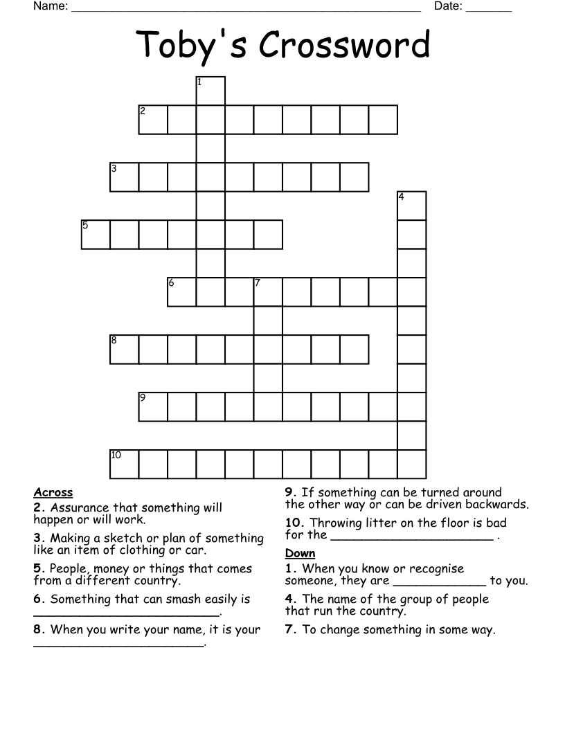 Toby's Crossword WordMint