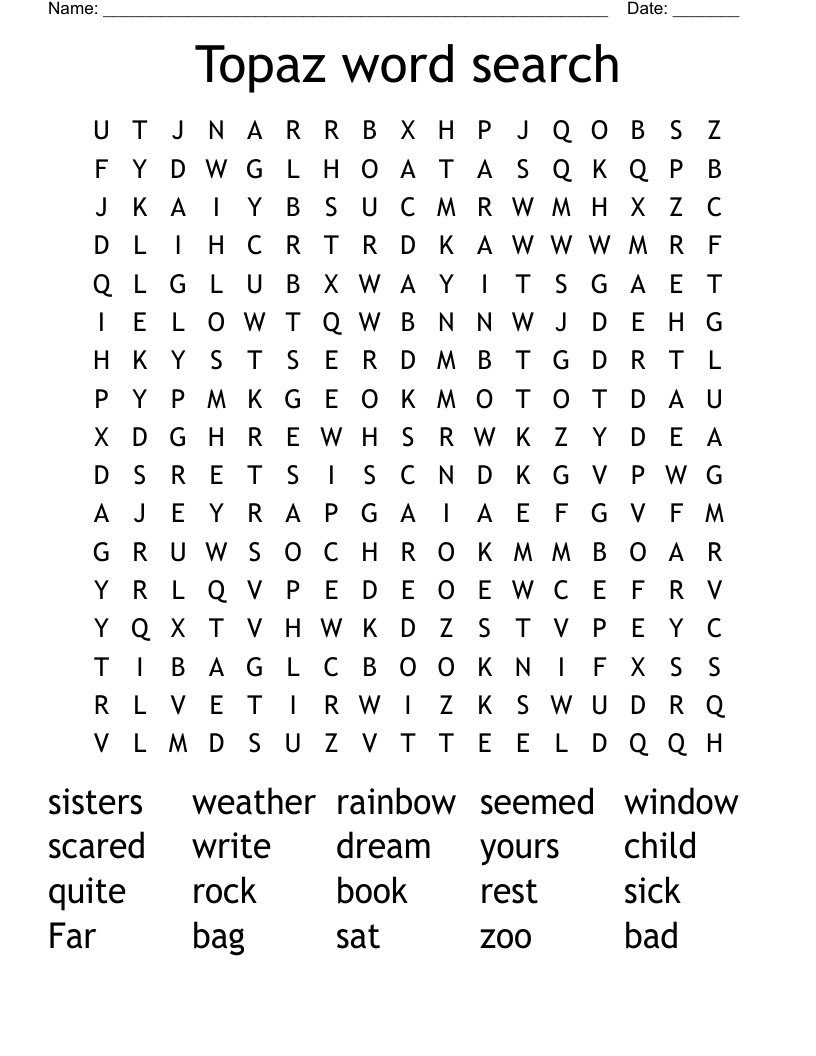 Topaz word search