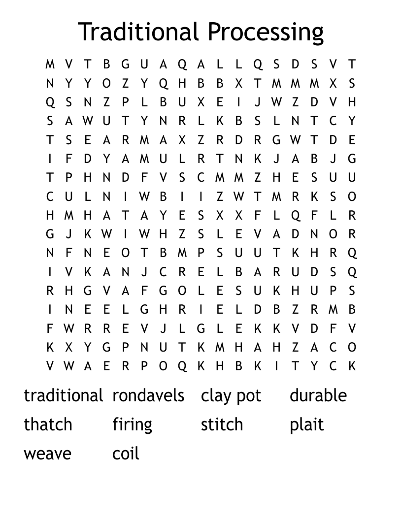Traditional Processing Word Search - WordMint