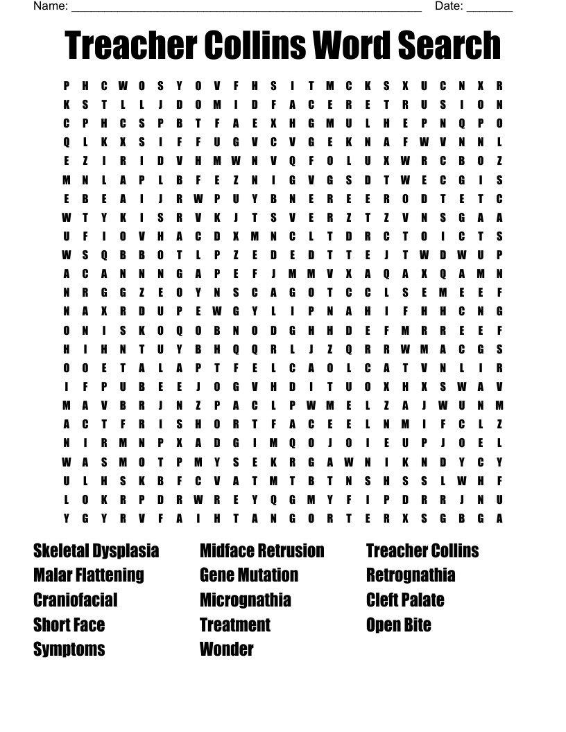 Treacher Collins Word Search